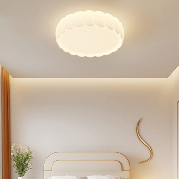 Modern Minimalist Iron PE Wavy Round LED Flush Mount Ceiling Light For Bedroom - Image 16