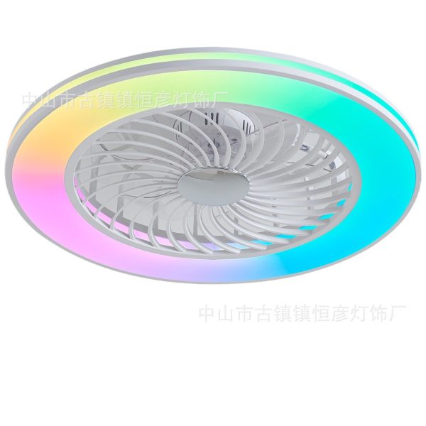 Modern Minimalist ABS And Acrylic Round Smart LED Semi-Flush Mount Ceiling Fan Light For Bedroom And Living Room - Image 11