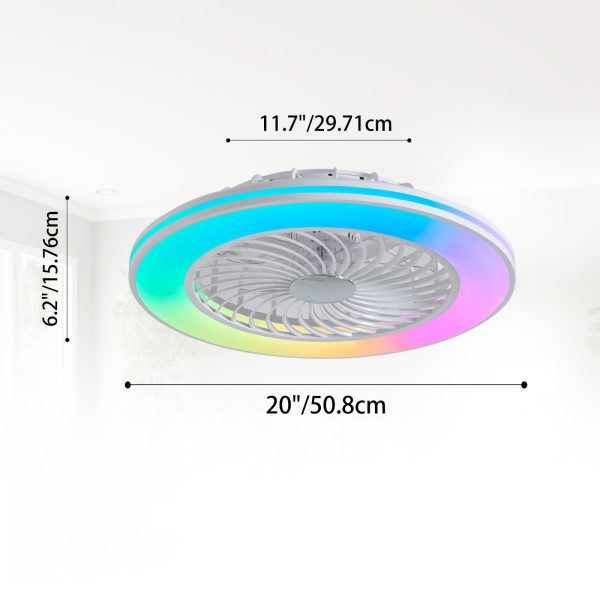 Modern Minimalist ABS And Acrylic Round Smart LED Semi-Flush Mount Ceiling Fan Light For Bedroom And Living Room - Image 9