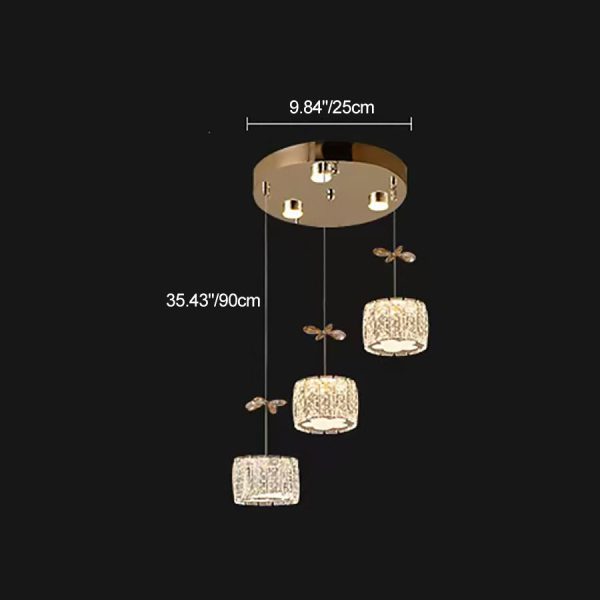 Modern Luxury Crystal & Stainless Steel Raindrop Cylinder Petal LED Chandelier Island Light For Dining Room & Living Room - Image 9