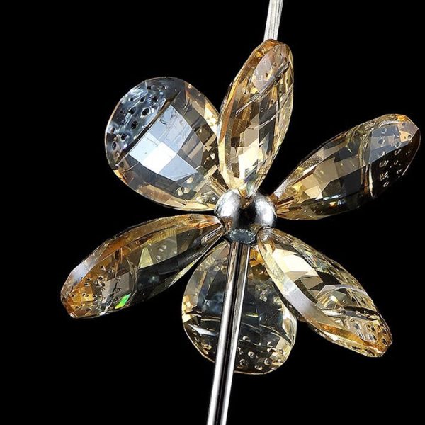 Modern Luxury Crystal & Stainless Steel Raindrop Cylinder Petal LED Chandelier Island Light For Dining Room & Living Room - Image 15
