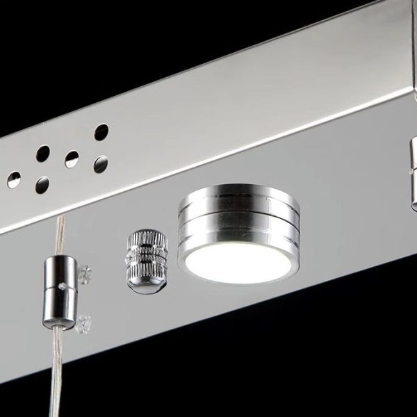 Modern Luxury Crystal & Stainless Steel Raindrop Cylinder Petal LED Chandelier Island Light For Dining Room & Living Room - Image 17