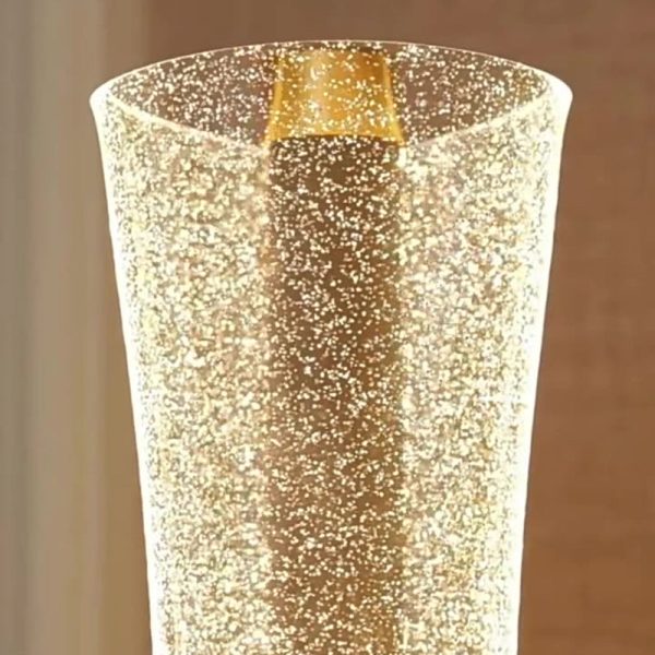 Modern Luxury Metal & Acrylic Column Tower-Shaped LED Table Lamp For Bedside - Image 5