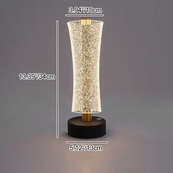 Modern Luxury Metal & Acrylic Column Tower-Shaped LED Table Lamp For Bedside - Image 4