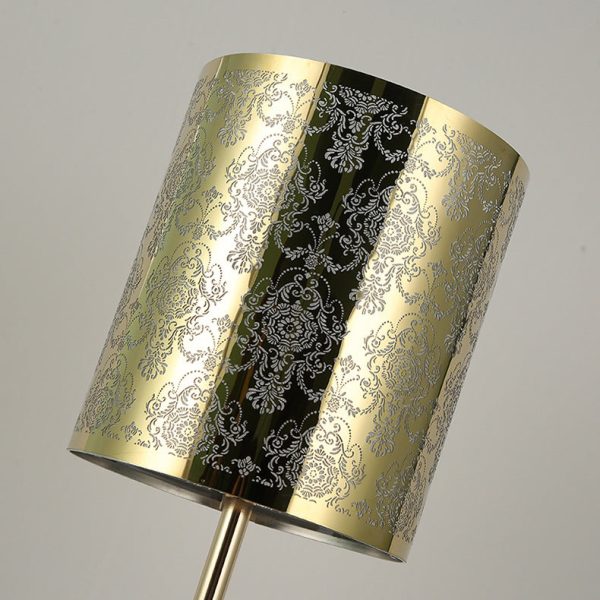 Modern Transitional Metal Stainless Steel & Acrylic Pillar With Forest Roman Pattern 1-Light LED Table Lamp For Bedroom & Study - Image 8