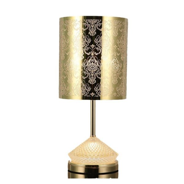 Modern Transitional Metal Stainless Steel & Acrylic Pillar With Forest Roman Pattern 1-Light LED Table Lamp For Bedroom & Study - Image 13