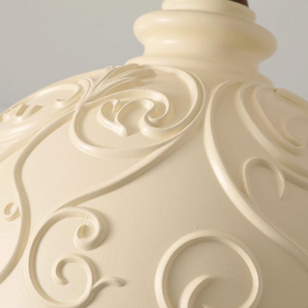 Traditional French Resin & Wood Bowl-Shaped Round Carved 1-Light Semi-Flush Mount Ceiling Light For Hallway And Entryway - Image 12