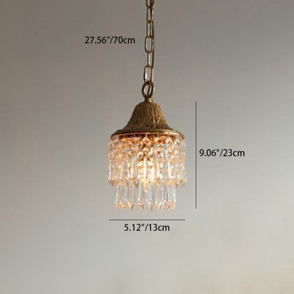 Contemporary Luxury Teardrop Crystal Iron 1-Light Pendant Light For Living Room - Image 4