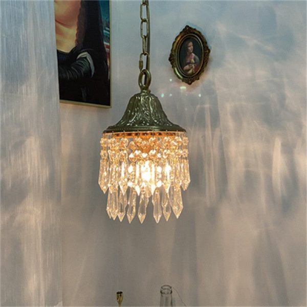 Contemporary Luxury Teardrop Crystal Iron 1-Light Pendant Light For Living Room - Image 11