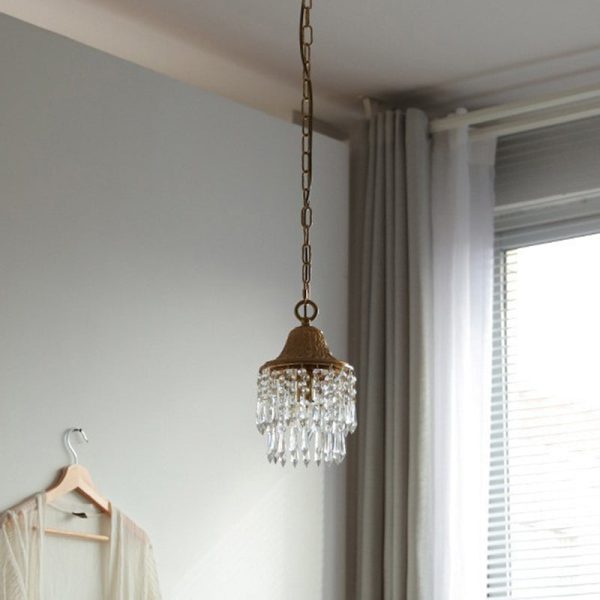 Contemporary Luxury Teardrop Crystal Iron 1-Light Pendant Light For Living Room - Image 3