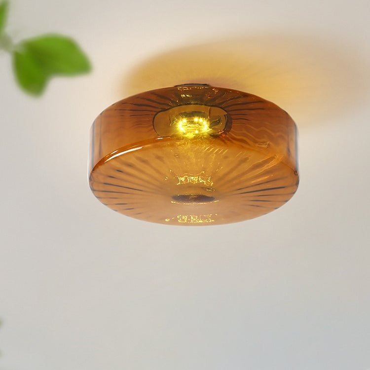 BS-Lighting-FH00484-2.jpg Contemporary Scandinavian Round Iron Glass LED Semi-Flush Mount Ceiling Light For Living Room - Image 1