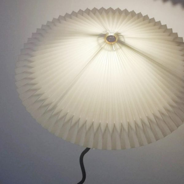 Traditional Japanese Fabric Iron Umbrella 1-Light Standing Floor Lamp For Living Room - Image 7