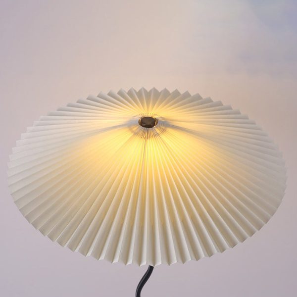 Traditional Japanese Fabric Iron Umbrella 1-Light Standing Floor Lamp For Living Room - Image 6