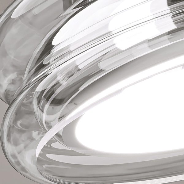 Modern Art Deco Round Acrylic Glass Hardware LED Semi-Flush Mount Ceiling Light For Hallways - Image 8