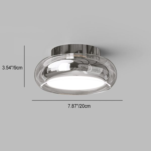 Modern Art Deco Round Acrylic Glass Hardware LED Semi-Flush Mount Ceiling Light For Hallways - Image 5