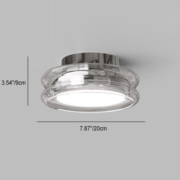 Modern Art Deco Round Acrylic Glass Hardware LED Semi-Flush Mount Ceiling Light For Hallways - Image 4