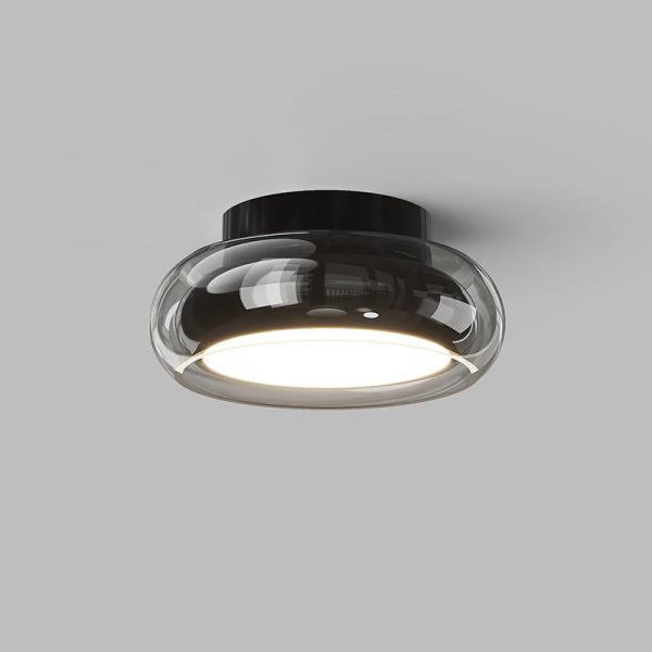 Modern Art Deco Round Acrylic Glass Hardware LED Semi-Flush Mount Ceiling Light For Hallways - Image 18