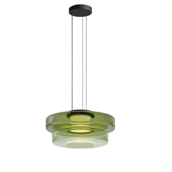 Contemporary Nordic Round Transparent Iron Glass LED Pendant Light For Bedroom - Image 17
