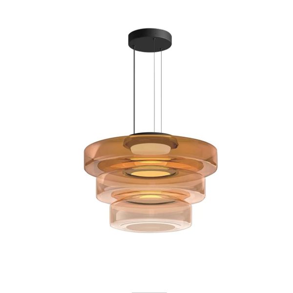 Contemporary Nordic Round Transparent Iron Glass LED Pendant Light For Bedroom - Image 15