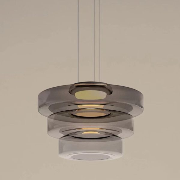 Contemporary Nordic Round Transparent Iron Glass LED Pendant Light For Bedroom - Image 12