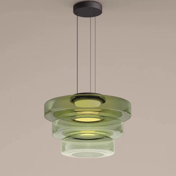 Contemporary Nordic Round Transparent Iron Glass LED Pendant Light For Bedroom - Image 14