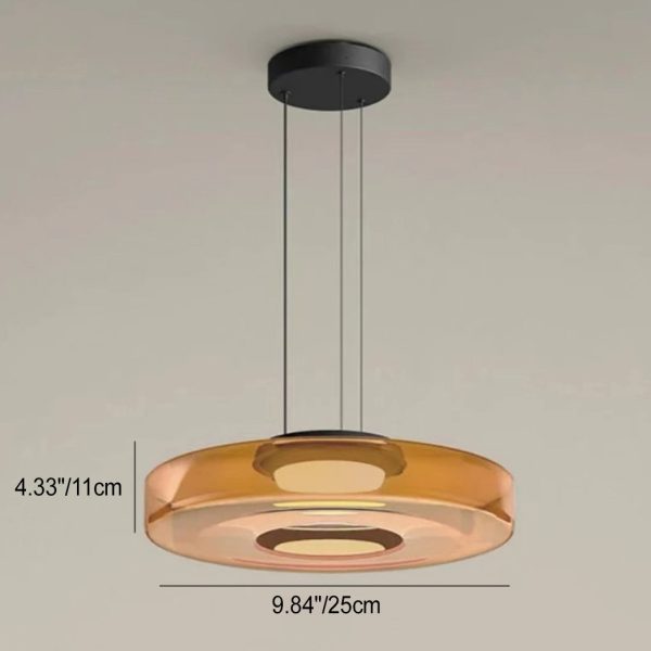 Contemporary Nordic Round Transparent Iron Glass LED Pendant Light For Bedroom - Image 4