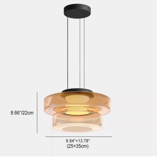 Contemporary Nordic Round Transparent Iron Glass LED Pendant Light For Bedroom - Image 5