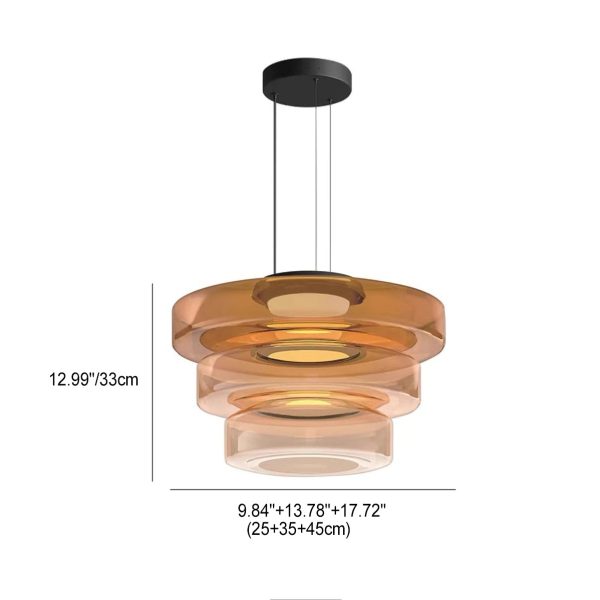 Contemporary Nordic Round Transparent Iron Glass LED Pendant Light For Bedroom - Image 6