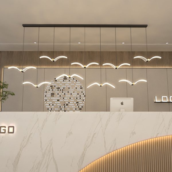 Contemporary Creative Seagull Iron Acrylic LED Pendant Light For Dining Room - Image 14