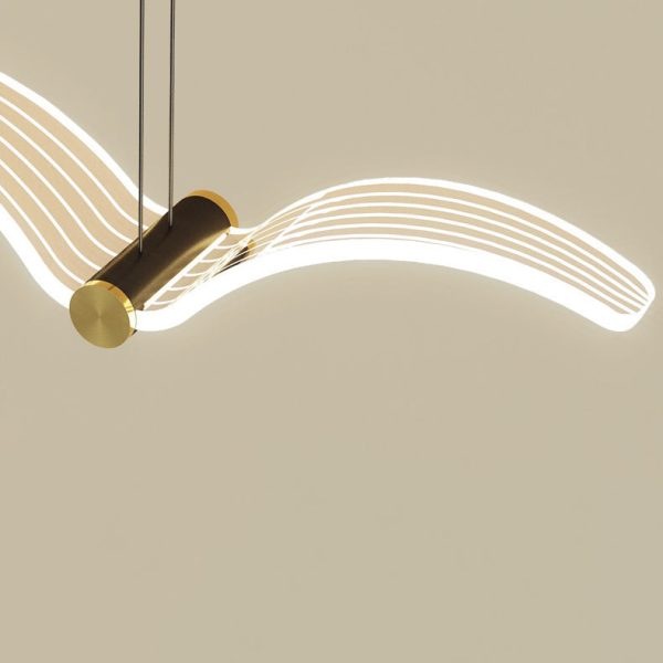 Contemporary Creative Seagull Iron Acrylic LED Pendant Light For Dining Room - Image 9