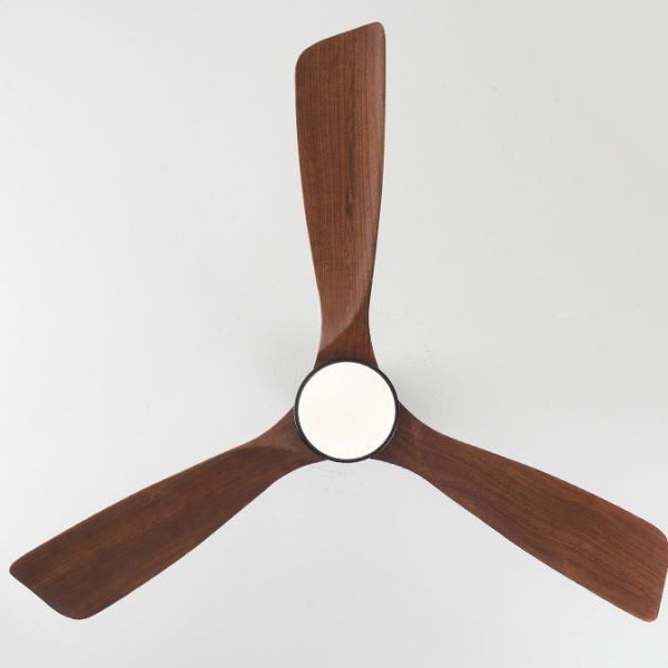 Contemporary Nordic Three Fan Blades Carbon Steel Solid Wood LED Downrods Ceiling Fan Light For Living Room - Image 9
