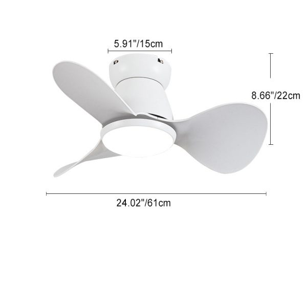 Contemporary Nordic Three Fan Blades Hardware Plastic Acrylic LED Downrods Ceiling Fan Light For Living Room - Image 4