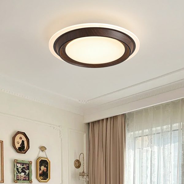 Modern Art Deco Round PC ABS Acrylic LED Semi-Flush Mount Ceiling Fan Light For Bedroom - Image 12