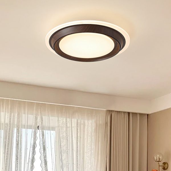Modern Art Deco Round PC ABS Acrylic LED Semi-Flush Mount Ceiling Fan Light For Bedroom - Image 13
