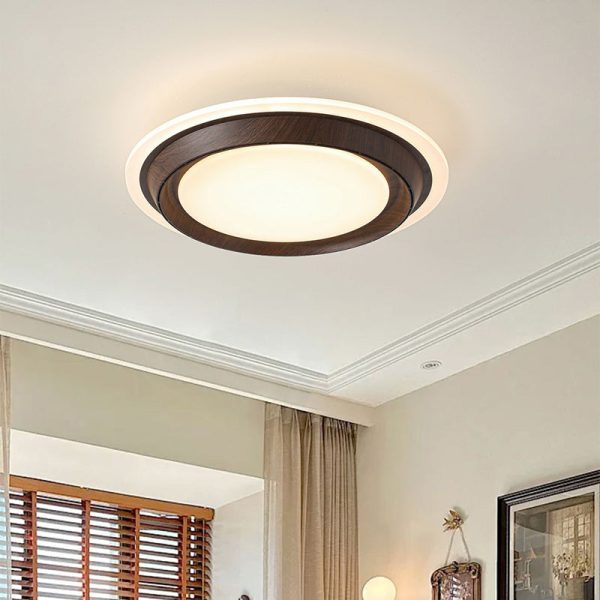Modern Art Deco Round PC ABS Acrylic LED Semi-Flush Mount Ceiling Fan Light For Bedroom - Image 11