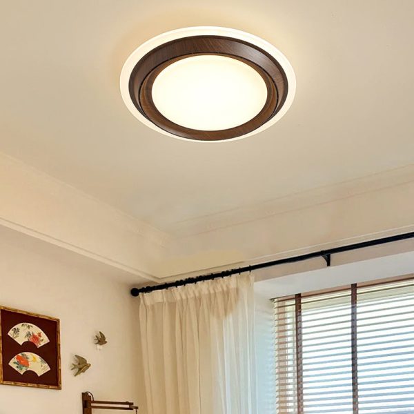 Modern Art Deco Round PC ABS Acrylic LED Semi-Flush Mount Ceiling Fan Light For Bedroom - Image 10