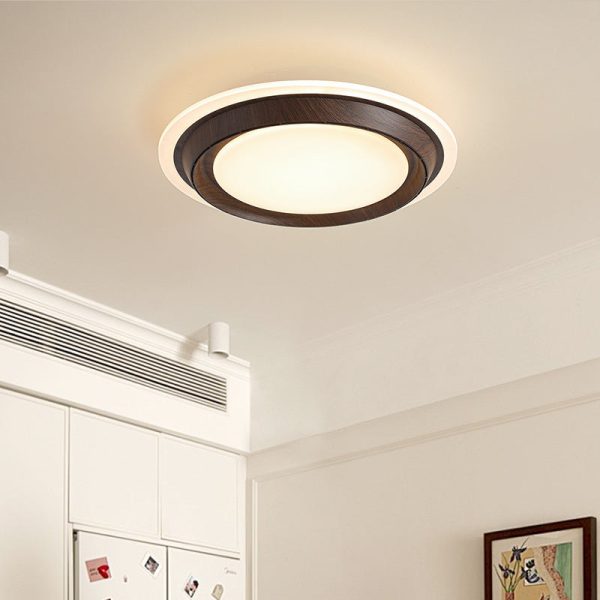 Modern Art Deco Round PC ABS Acrylic LED Semi-Flush Mount Ceiling Fan Light For Bedroom - Image 14