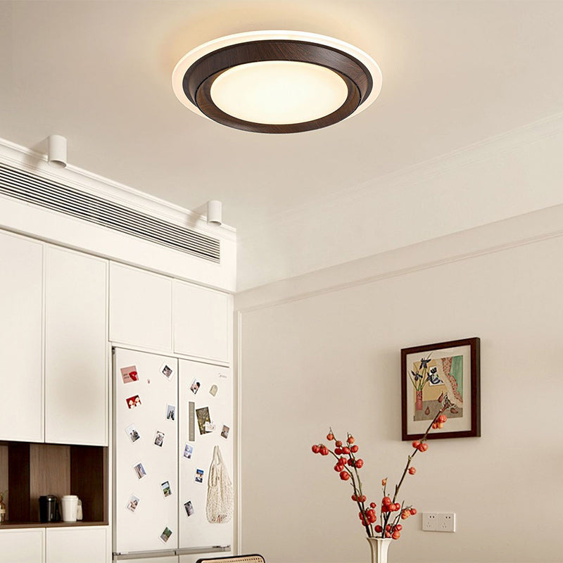 BS-Lighting-LA00551-4.jpg Modern Art Deco Round PC ABS Acrylic LED Semi-Flush Mount Ceiling Fan Light For Bedroom - Image 1