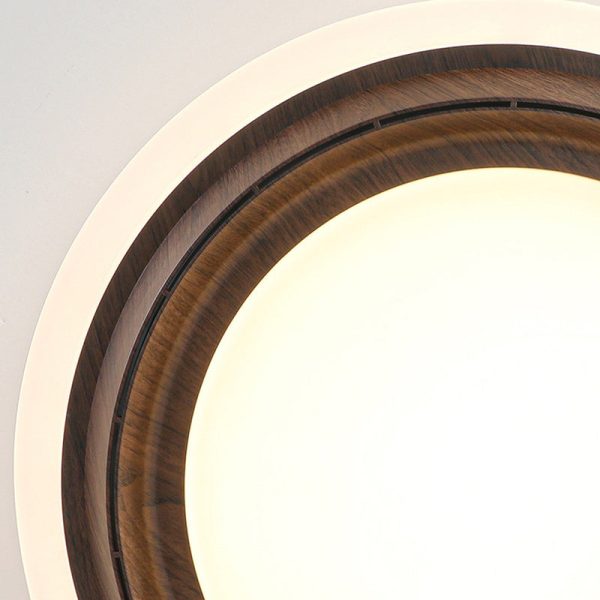 Modern Art Deco Round PC ABS Acrylic LED Semi-Flush Mount Ceiling Fan Light For Bedroom - Image 6