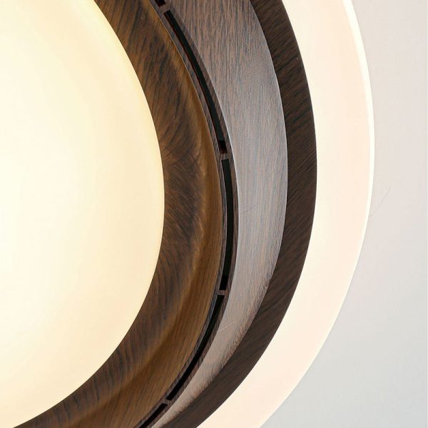 Modern Art Deco Round PC ABS Acrylic LED Semi-Flush Mount Ceiling Fan Light For Bedroom - Image 7