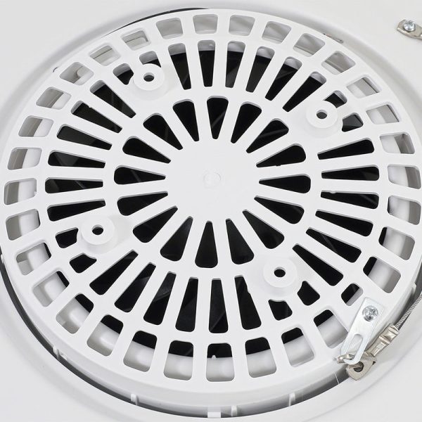 Modern Art Deco Round PC ABS Acrylic LED Semi-Flush Mount Ceiling Fan Light For Bedroom - Image 8