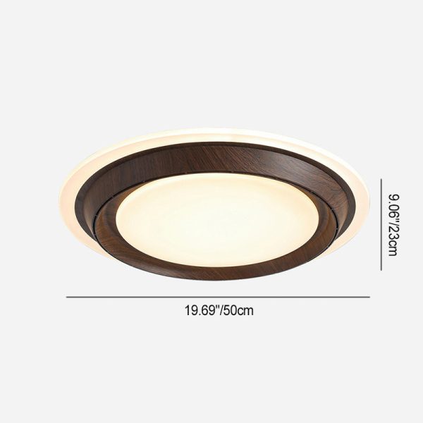 Modern Art Deco Round PC ABS Acrylic LED Semi-Flush Mount Ceiling Fan Light For Bedroom - Image 4
