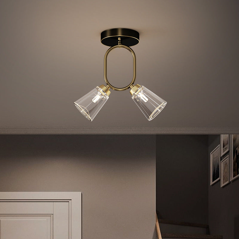 BS-Lighting-LA01014-4.jpg Contemporary Scandinavian Dome Copper Glass Lampshade Iron 2 - Light Semi-Flush Mount Ceiling Light For Living Room - Image 1