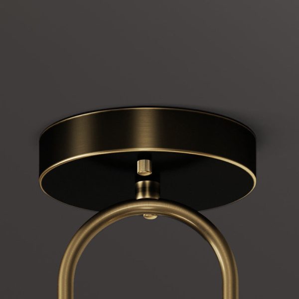 Contemporary Scandinavian Dome Copper Glass Lampshade Iron 2 - Light Semi-Flush Mount Ceiling Light For Living Room - Image 5