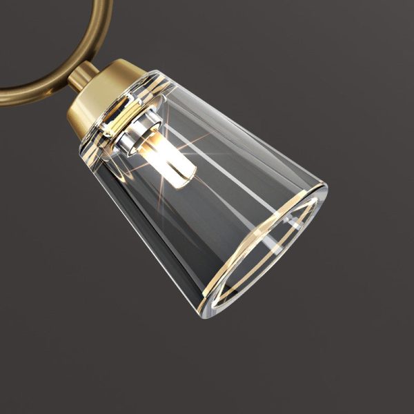 Contemporary Scandinavian Dome Copper Glass Lampshade Iron 2 - Light Semi-Flush Mount Ceiling Light For Living Room - Image 6