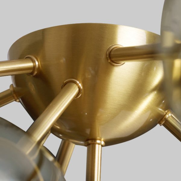 Contemporary Nordic Dome Bubble Orb Copper Glass Lampshade 7/10 - Light Semi-Flush Mount Ceiling Light For Living Room - Image 6