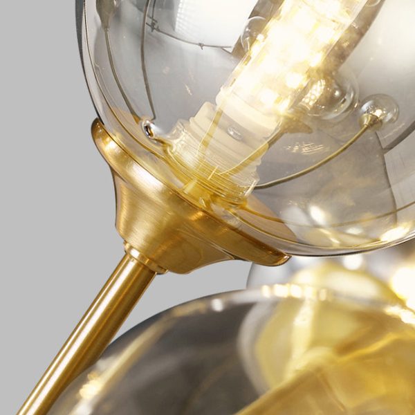 Contemporary Nordic Dome Bubble Orb Copper Glass Lampshade 7/10 - Light Semi-Flush Mount Ceiling Light For Living Room - Image 8