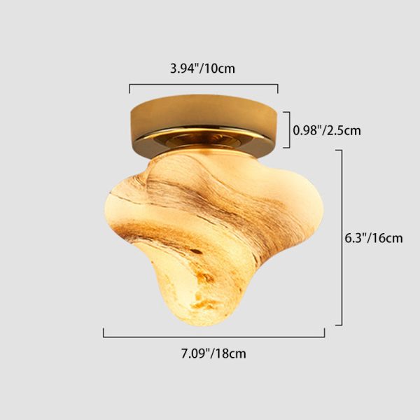 Contemporary Creative Dome Cartoon Starfish Hardware Glass 1 - Light Semi-Flush Mount Ceiling Light For Hallways - Image 4