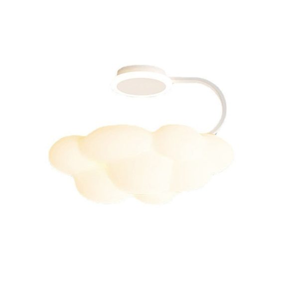Contemporary Nordic Dome Cloud Iron PE LED Semi-Flush Mount Ceiling Light For Bedroom - Image 18