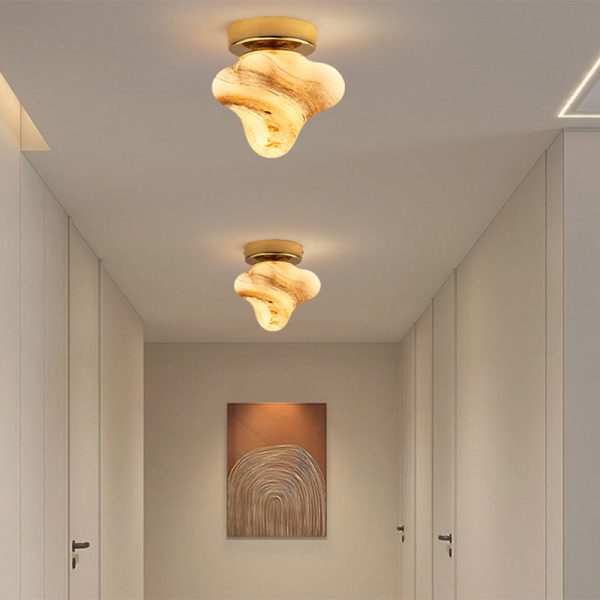 Contemporary Creative Dome Cartoon Starfish Hardware Glass 1 - Light Semi-Flush Mount Ceiling Light For Hallways - Image 2